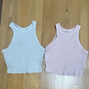 Uniqlo Sleeveless Ribbed crop top set